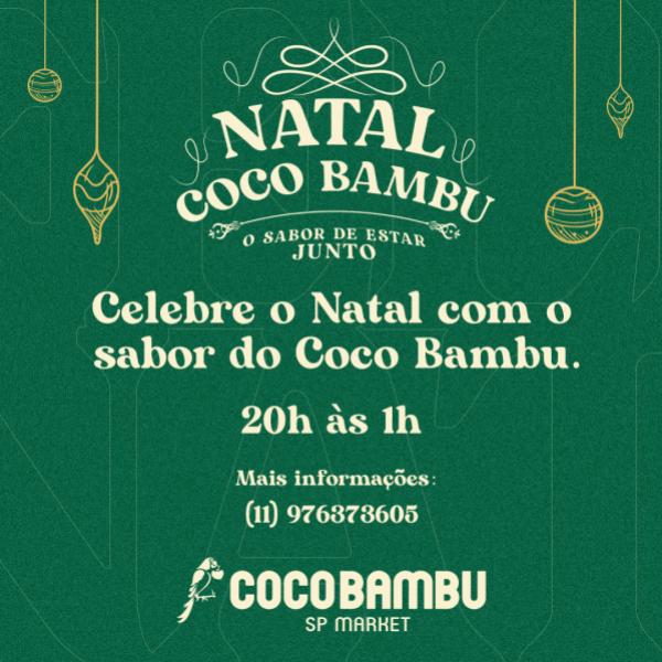 Ceia de Natal 2022 Coco Bambu SP Market em Arujá-SP | Guia Arujá